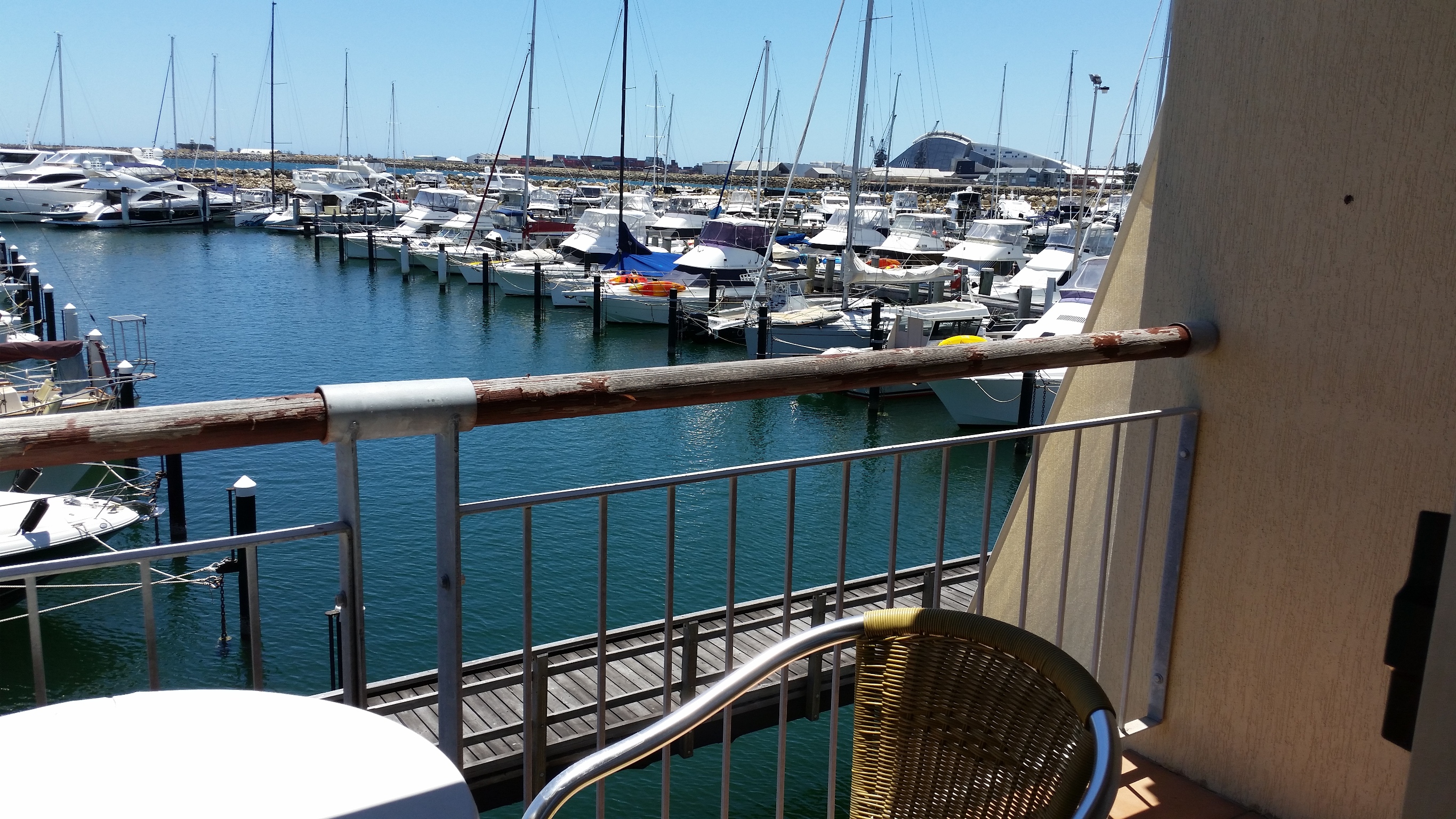 Balcony view of marina