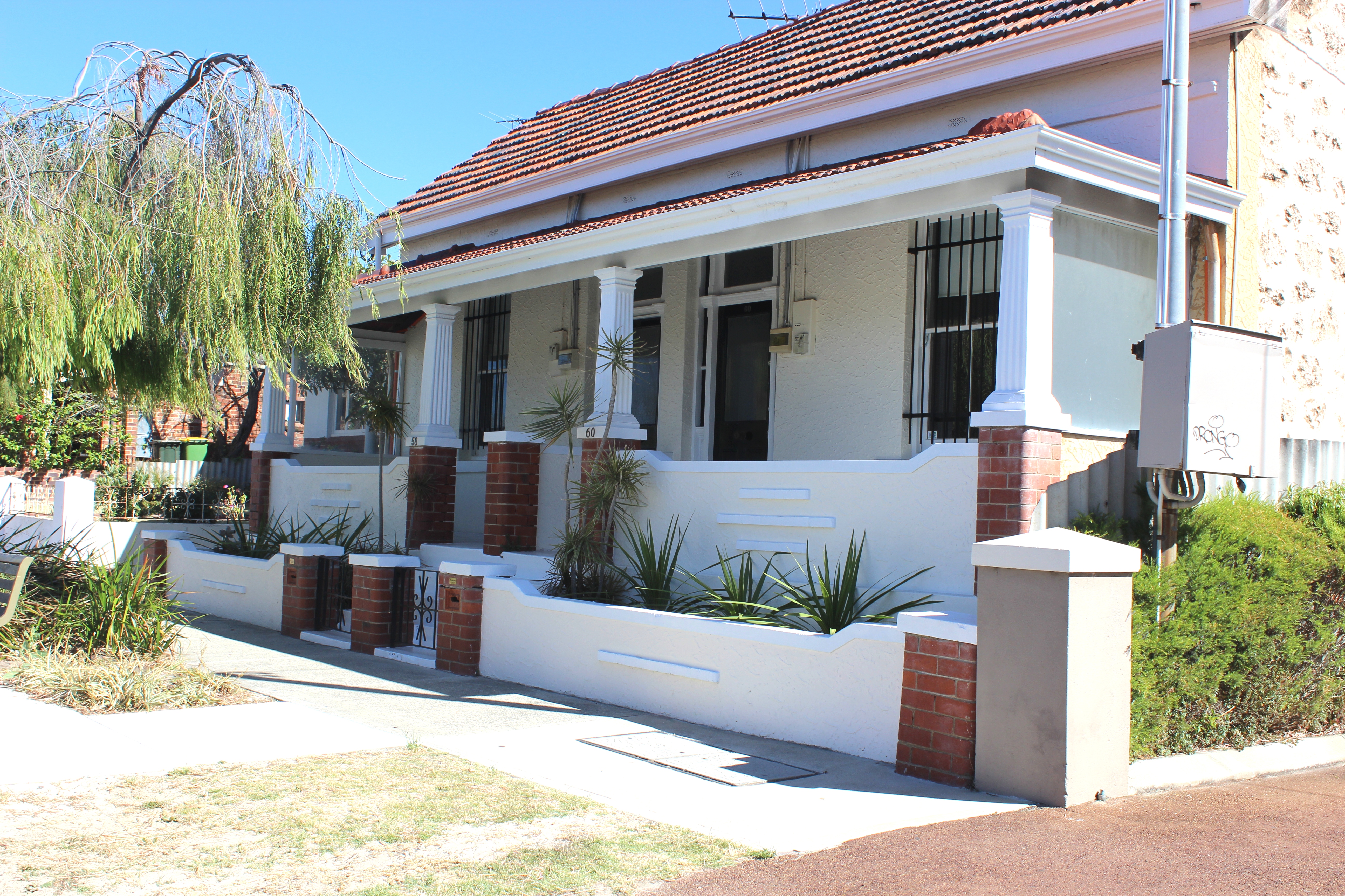 White brick house